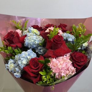 Buquê G Rosas Importadas & Hortências