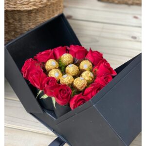 Box Rosas nacionais + Ferrero