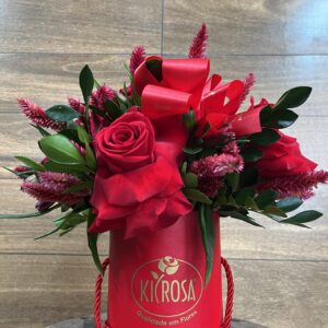 Mini BOX Romântica Rosas Vermelhas e Astromélia
