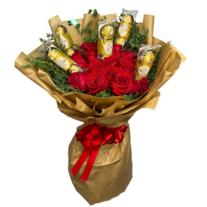 Topiaria 20 Rosas Colombiana + Chocolate Ferrero